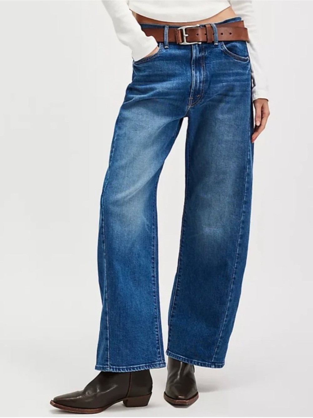 MOTHER SUPERIOR Jeans Full-Pipe Flood It’s a Small World Blue Size 27